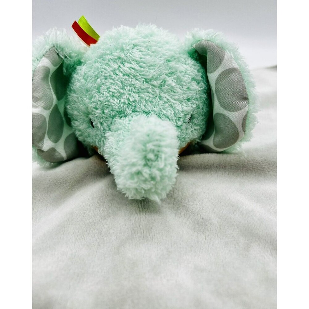 Boppy Baby Elephant Gray Lovey Plush Puppet Chevron Striped Green Red‎ 11X11 - Picture 3 of 11